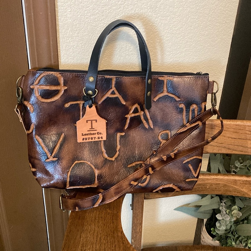 T BAR LEATHER CO Computer Tote Bag Like New!